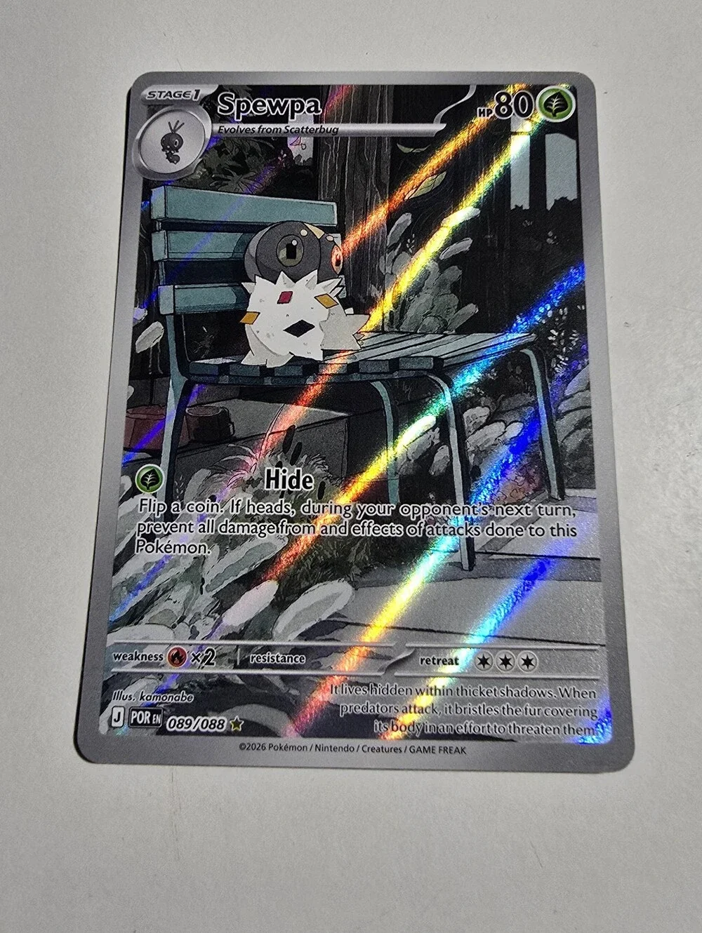 Pokemon Spewpa 089/088 Illustration Rare Perfect Order ME03 Holo NM